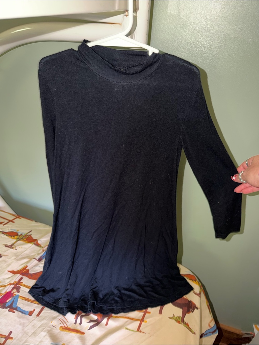 Xhilaration Black Long Sleeve Mock Neck Top